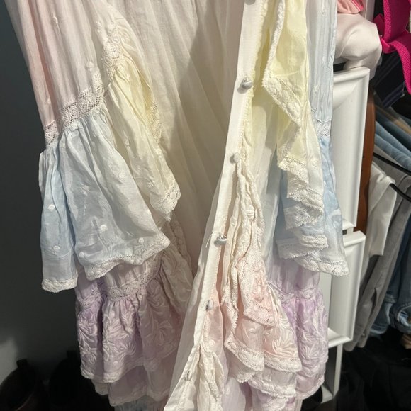 LoveShackFancy India Tie Dye Maxi Eyelet Summer Dress Size XS S M size 4 $725 - Picture 8 of 8